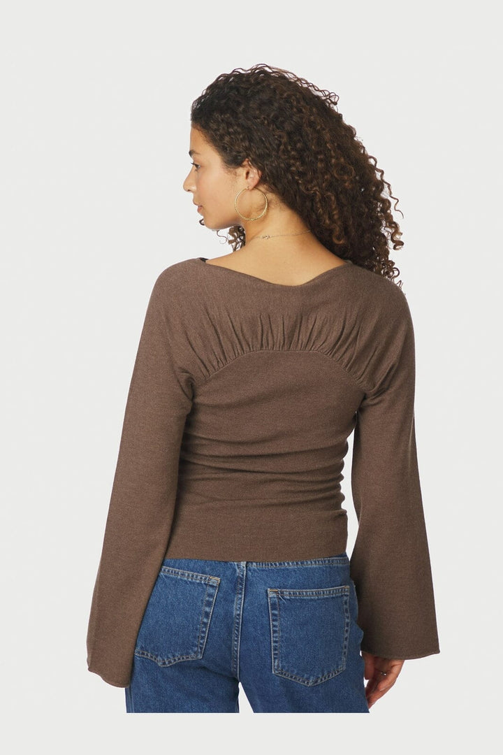 Neo Noir - Kaiba Knit Blouse 166875 - 205 - Brown Melange