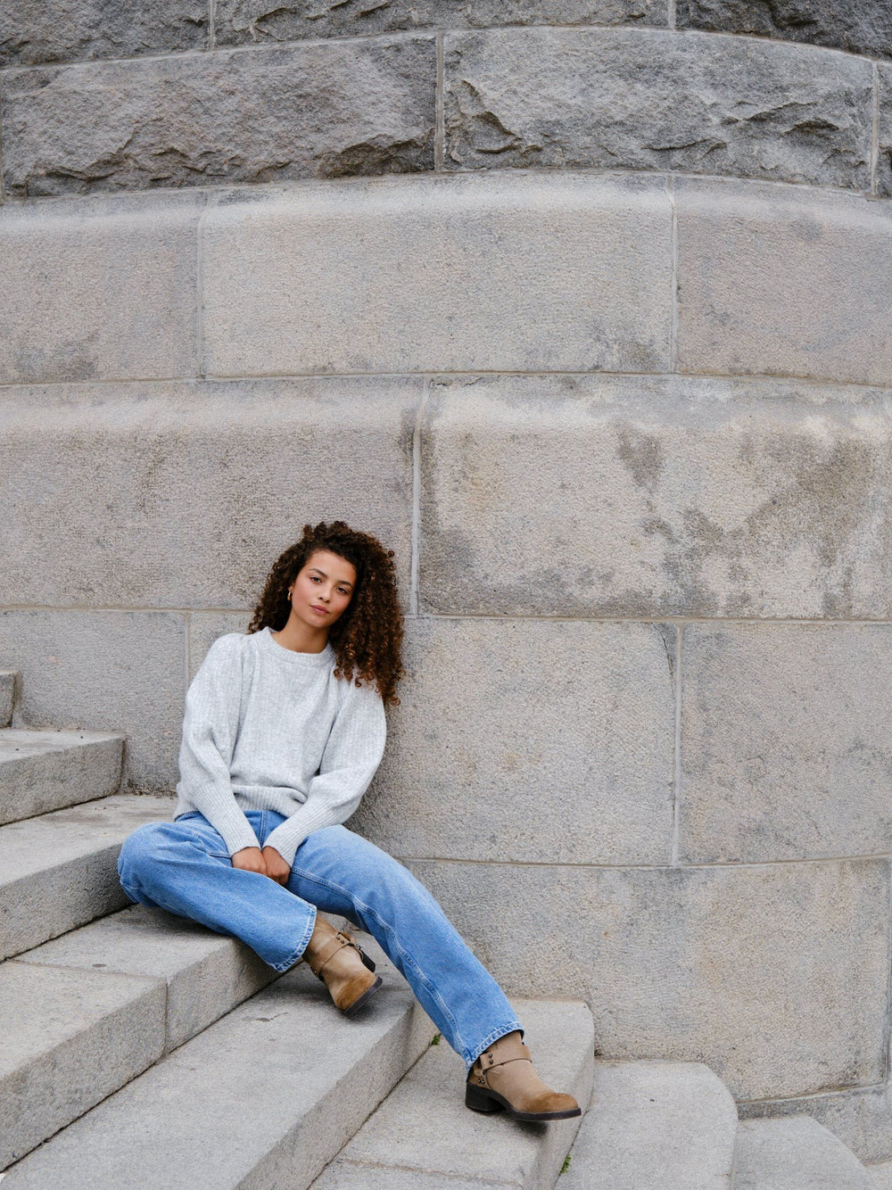 Neo Noir - Kelsey Knit Blouse 164539 - 103 - Light Grey Melange Bluser