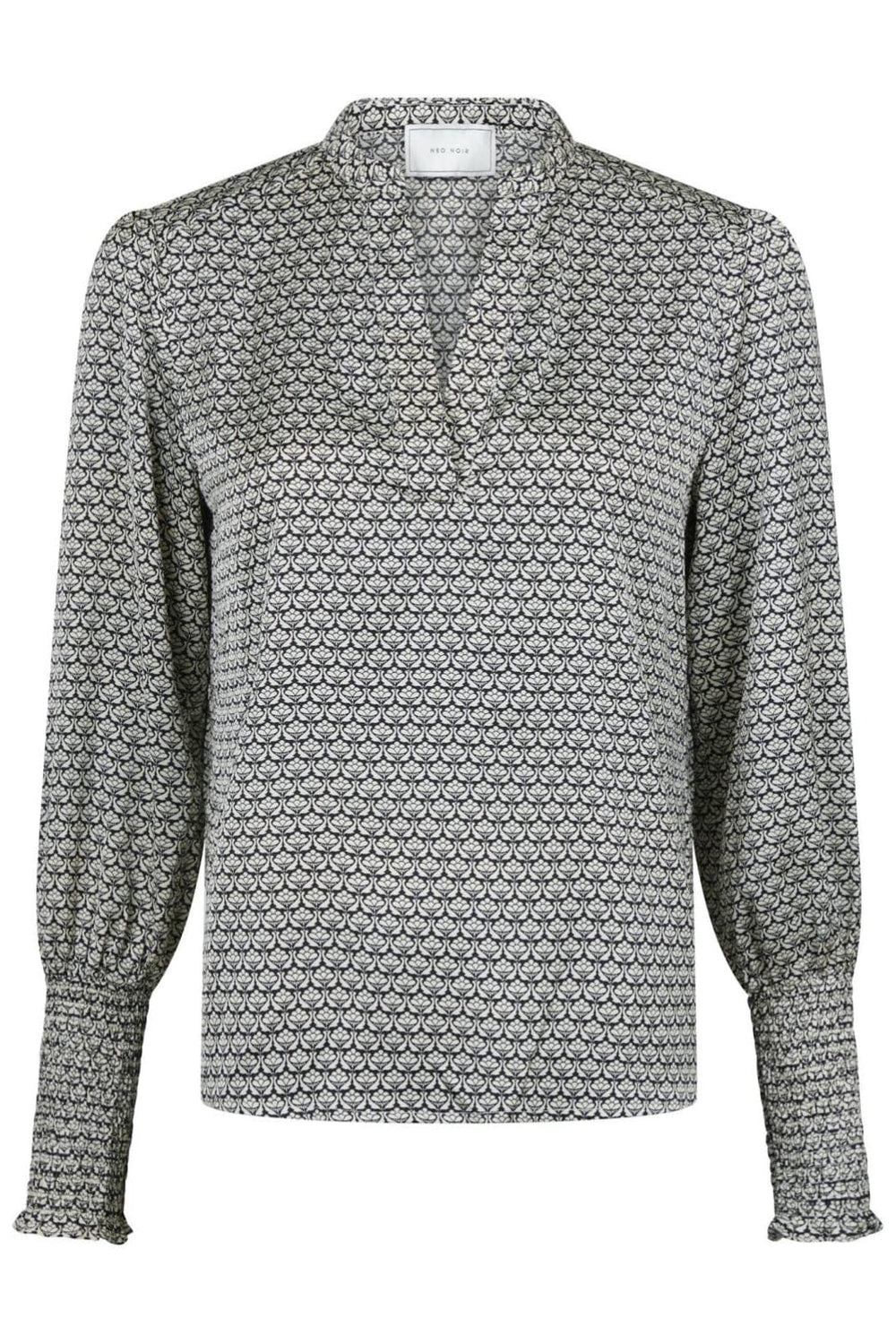 Neo Noir - Landa Graphic Pattern Blouse - Black Bluser
