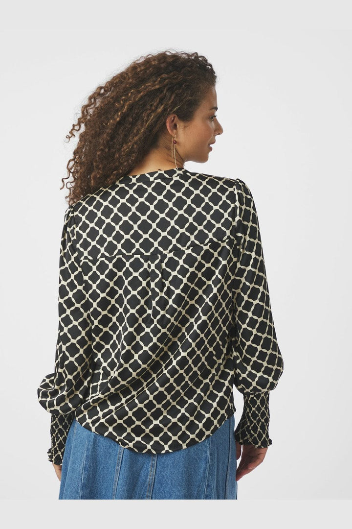 Neo Noir - Landa Tile Print Blouse 166926 - 100 - Black