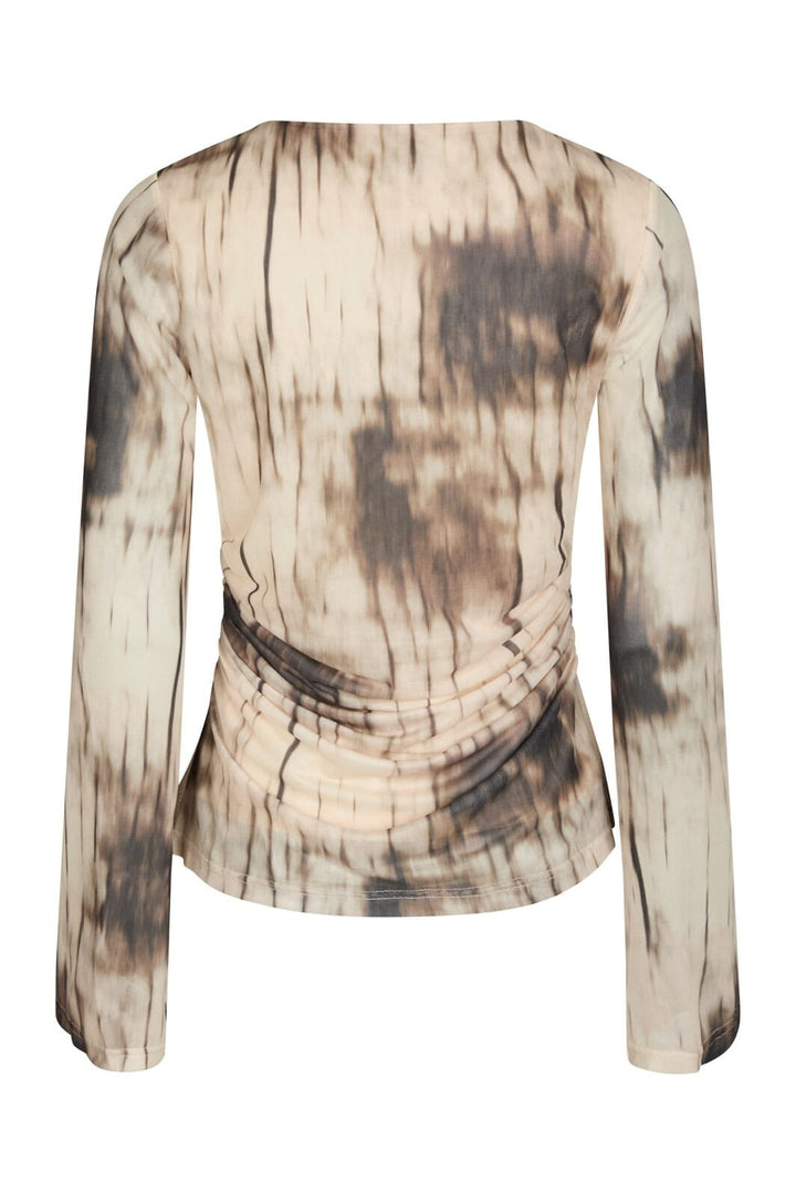 Neo Noir - Lenida Faded Mesh Blouse 167053 - 306 - Dusty Brown