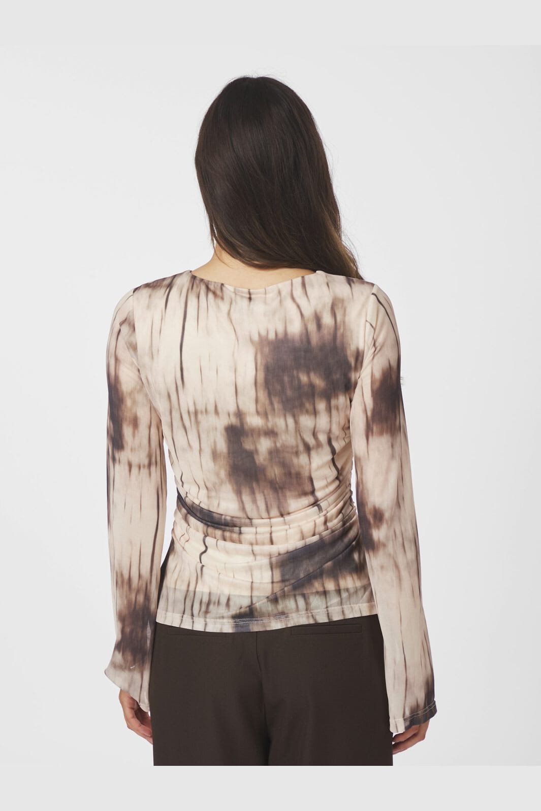 Neo Noir - Lenida Faded Mesh Blouse 167053 - 306 - Dusty Brown