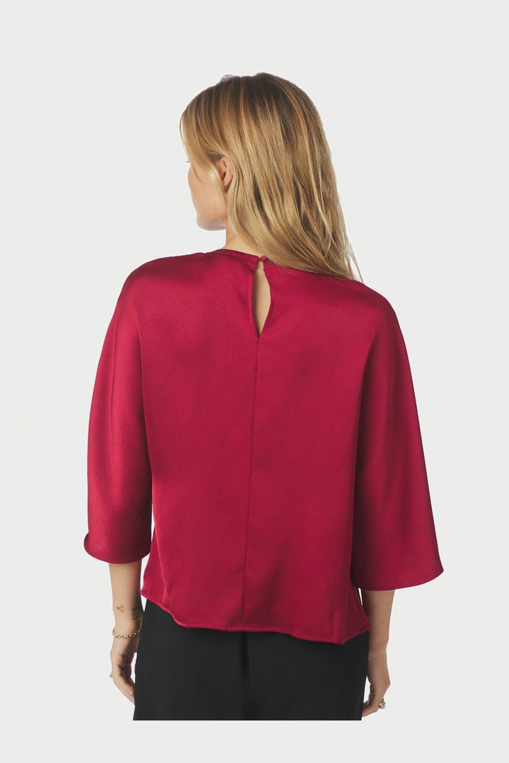 Neo Noir - Liora Heavy Sateen Blouse 165567 - 321 - Dark Red