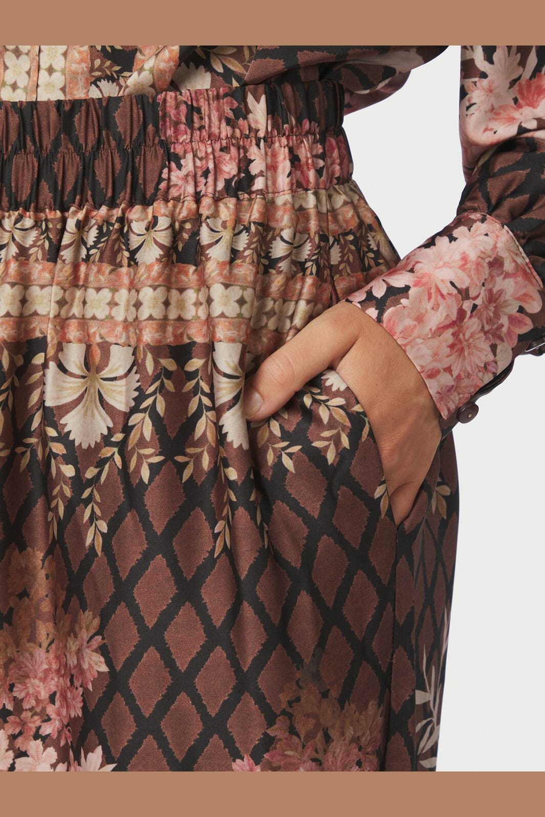 Neo Noir - Lunet Botanical Border Pants 167030 - 100 - Black