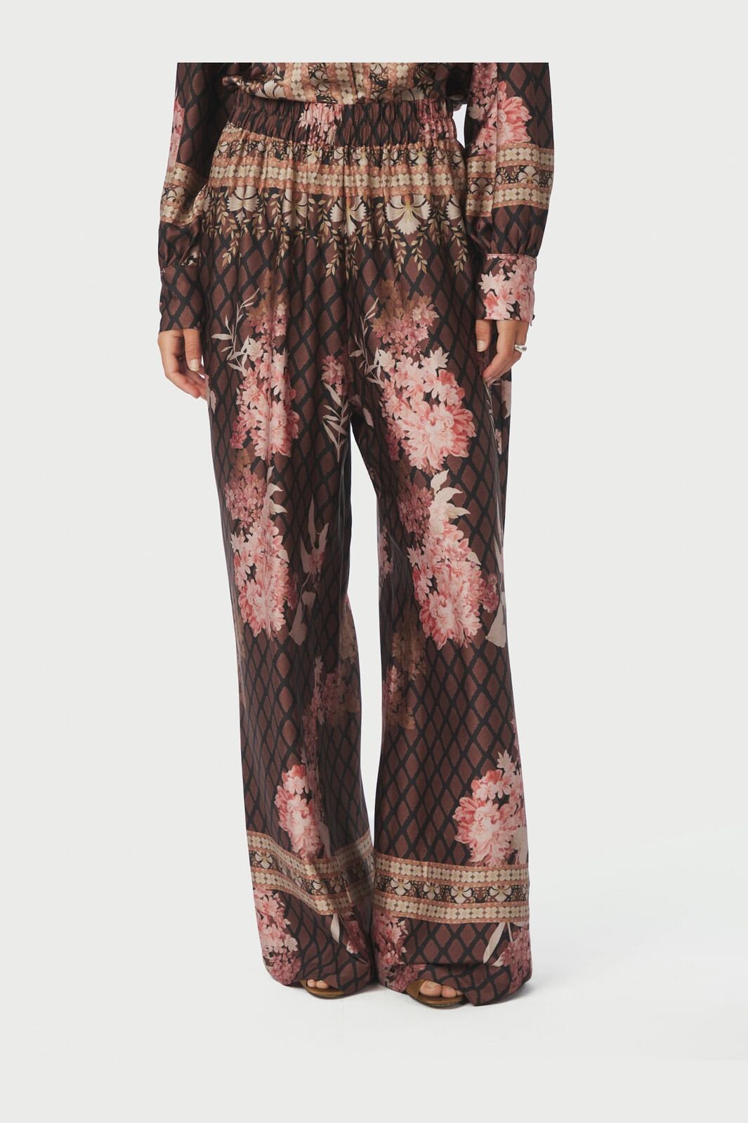 Neo Noir - Lunet Botanical Border Pants 167030 - 100 - Black