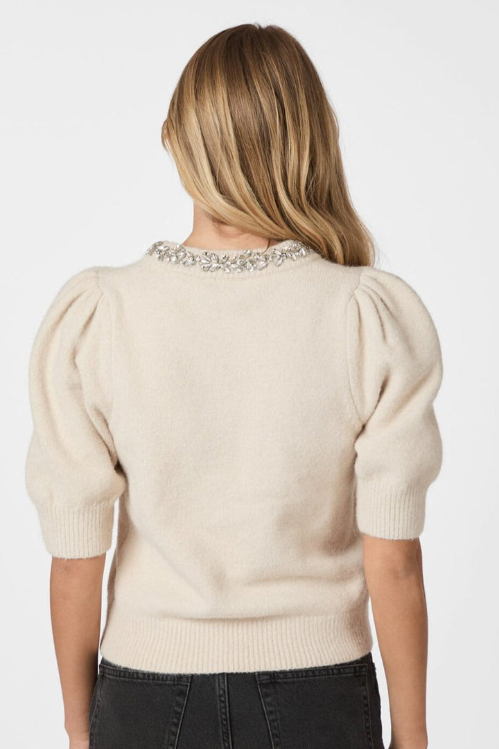 Neo Noir - Maia Stone Knit Blouse 162914 - 124 - Ivory