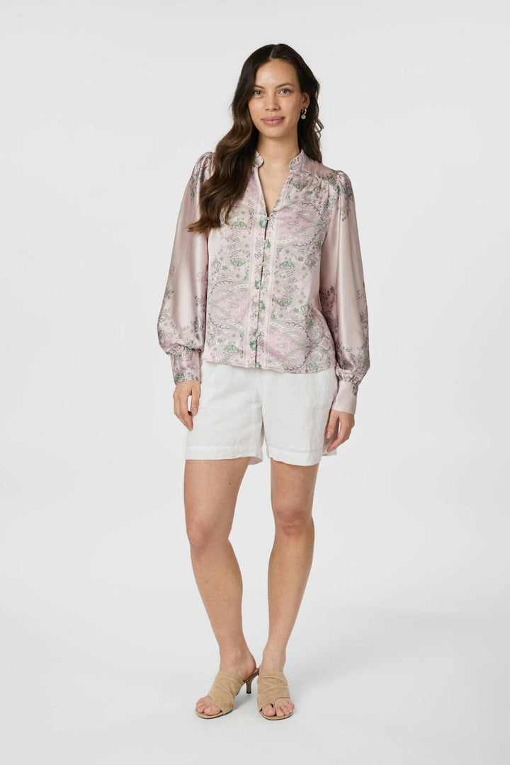 Neo Noir - Massima Paisley Border Blouse 160960 - 165 - Rose
