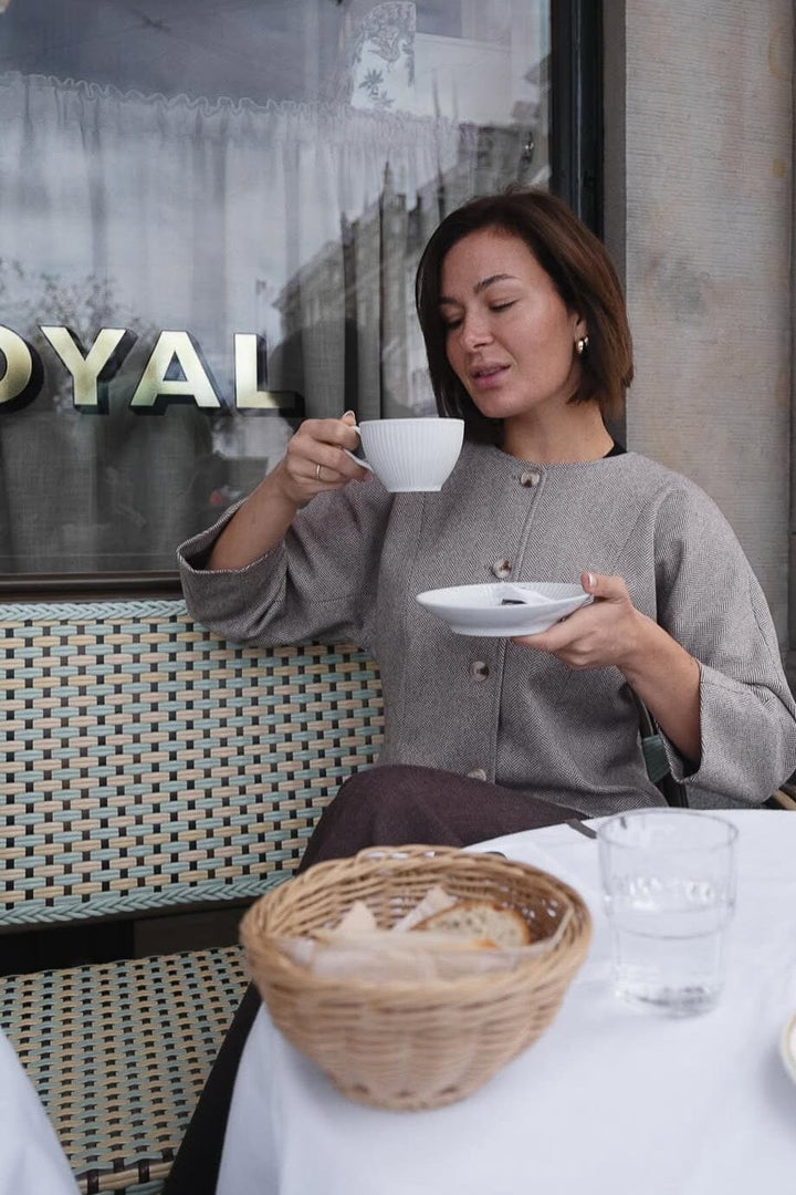 Neo Noir - Mesto Light Herringbone Jacket 167015 - 387 - White/Brown Blazere