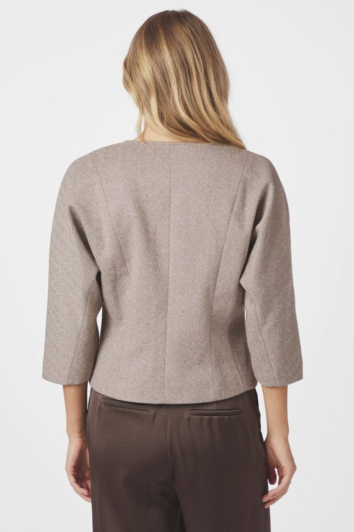 Neo Noir - Mesto Light Herringbone Jacket 167015 - 387 - White/Brown