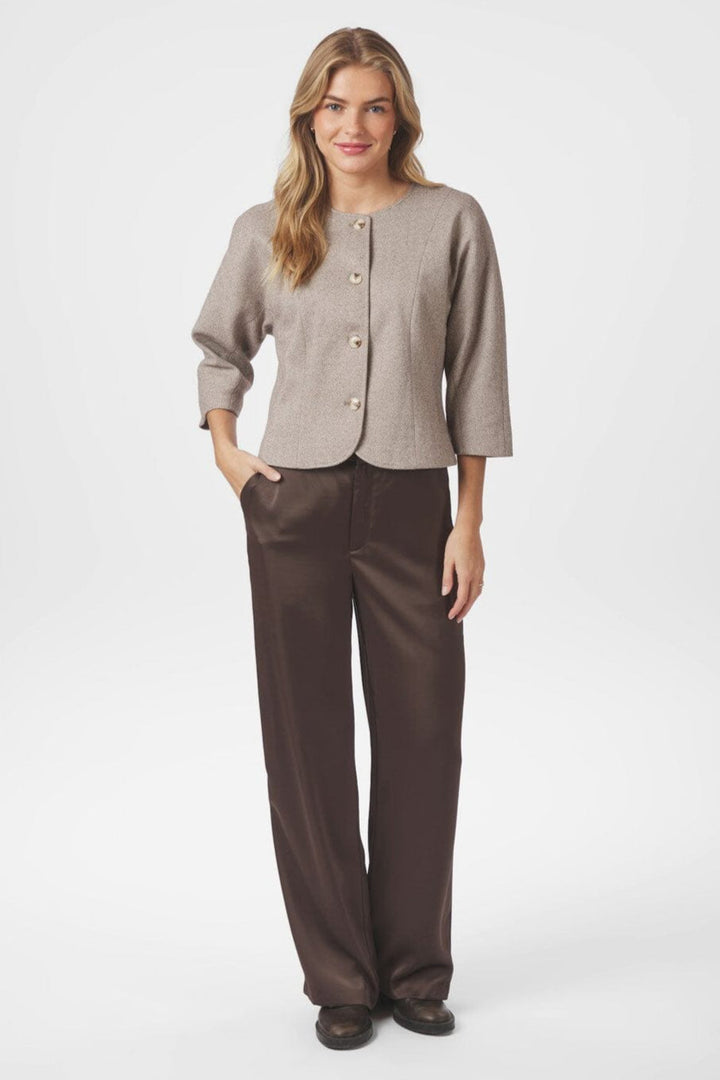 Neo Noir - Mesto Light Herringbone Jacket 167015 - 387 - White/Brown