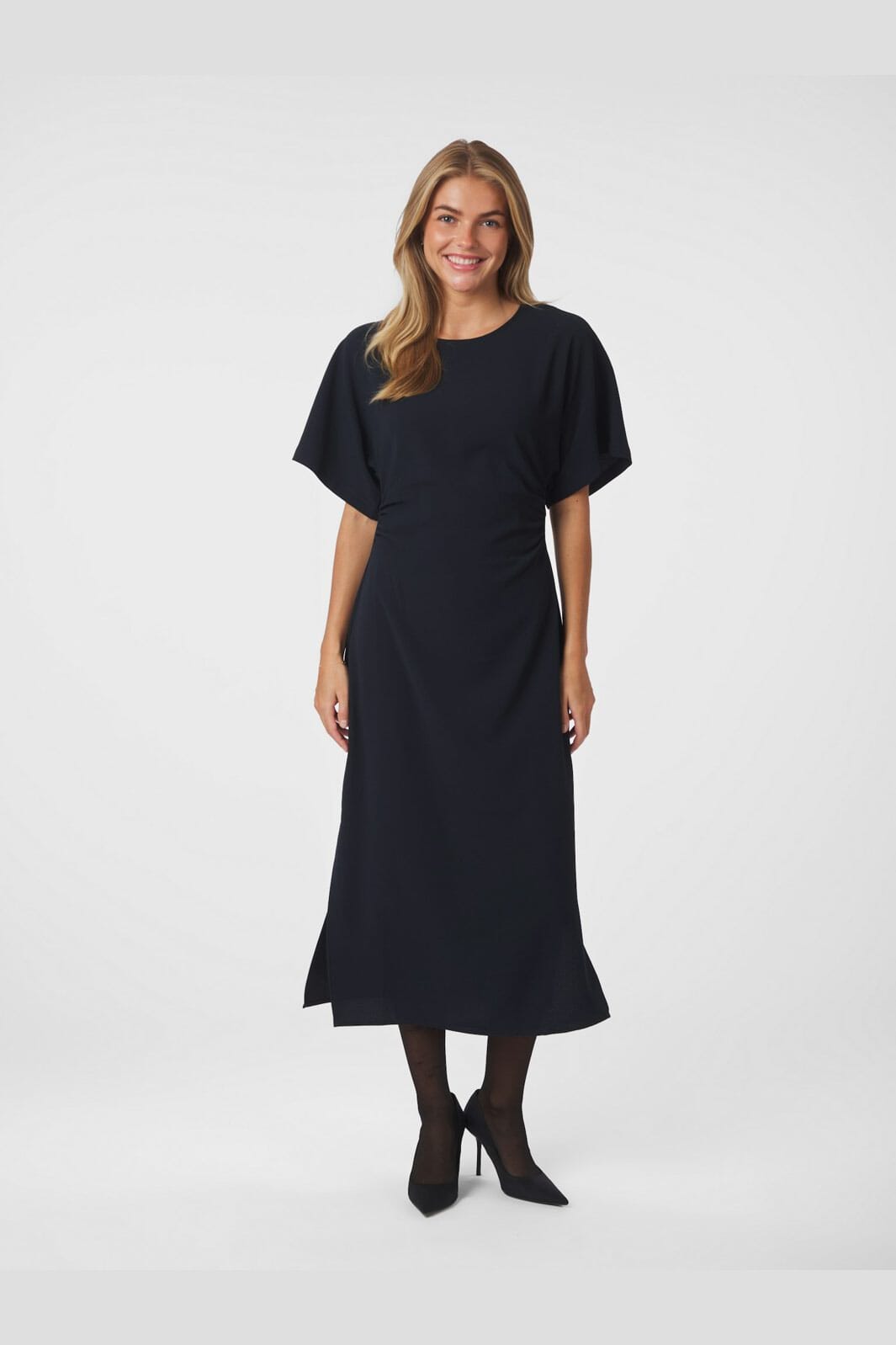 Neo Noir - Miloine Drape Dress 166132 - 141 - Navy