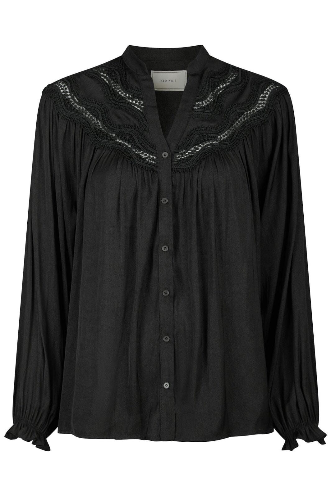 Neo Noir - Minnie Deco Blouse 163724 - Black Bluser