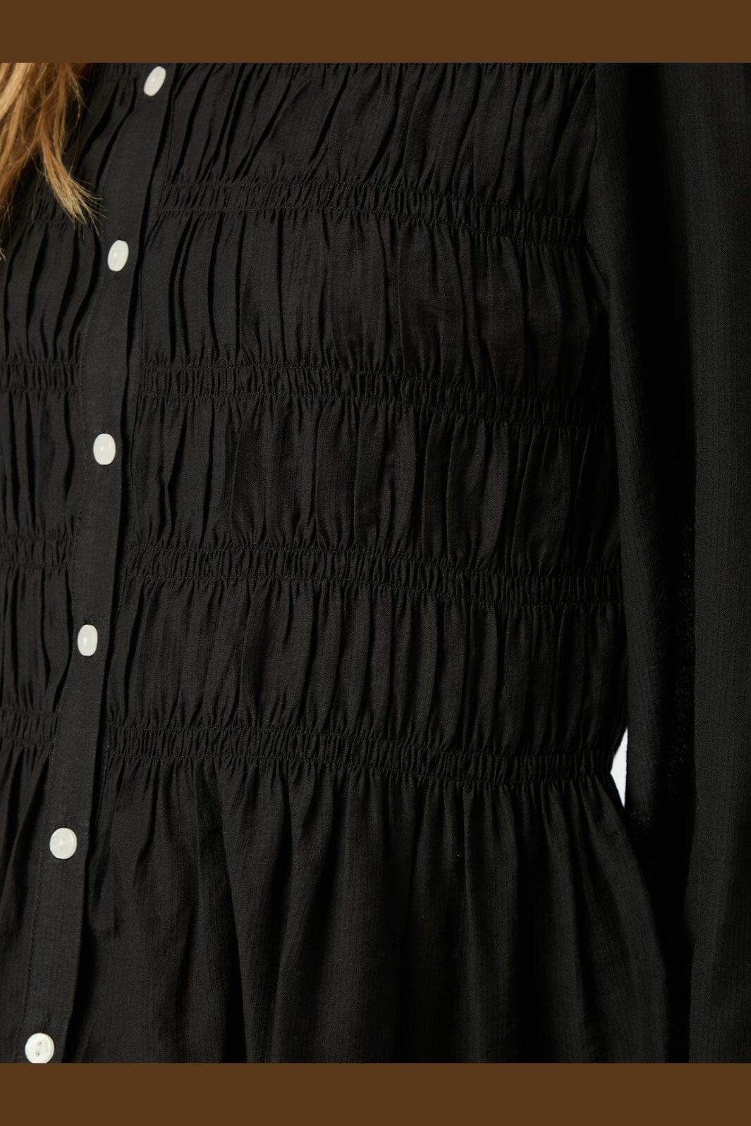 Neo Noir - Mocca Smock Blouse 166155 - 100 - Black