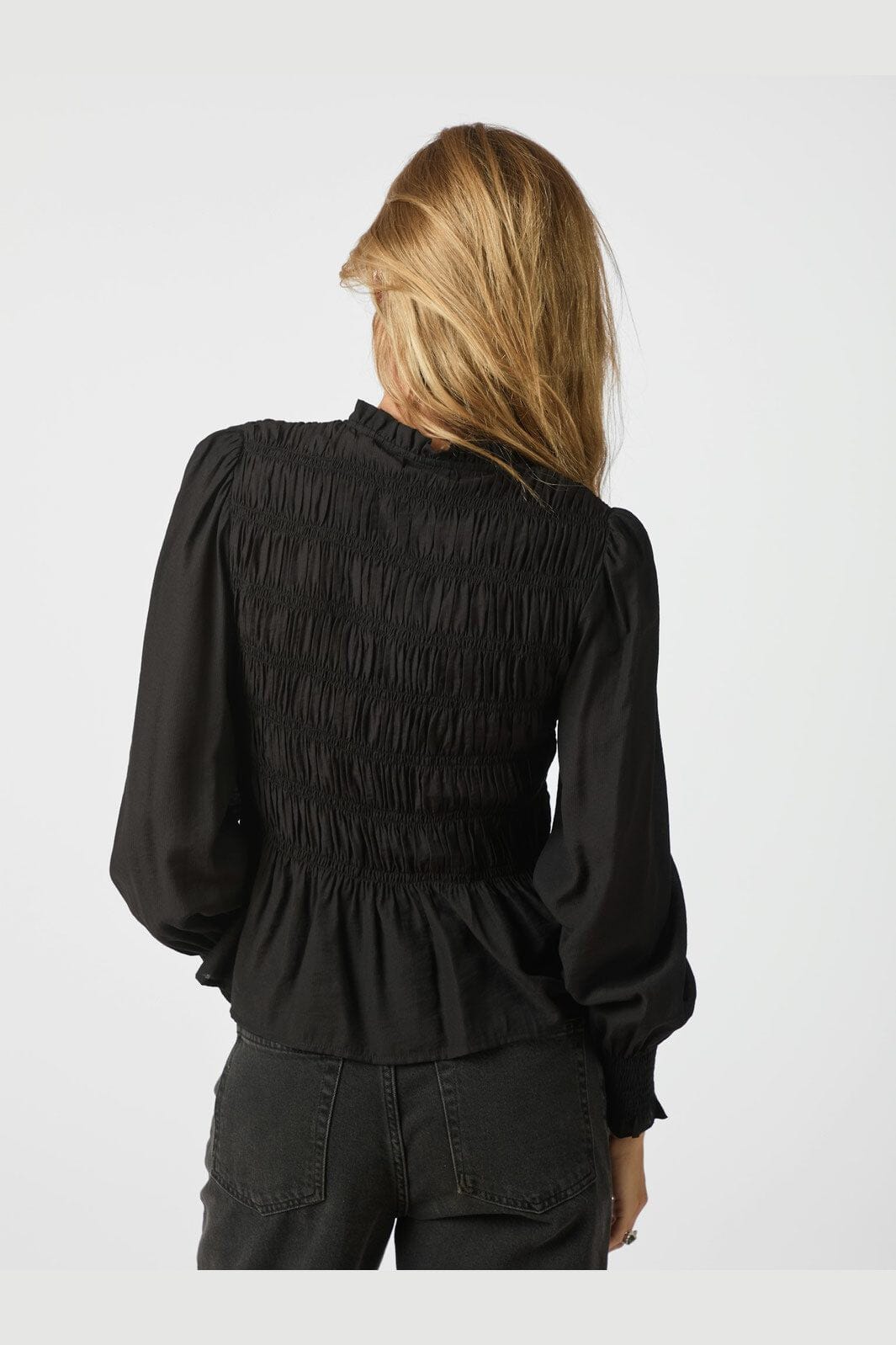 Neo Noir - Mocca Smock Blouse 166155 - 100 - Black