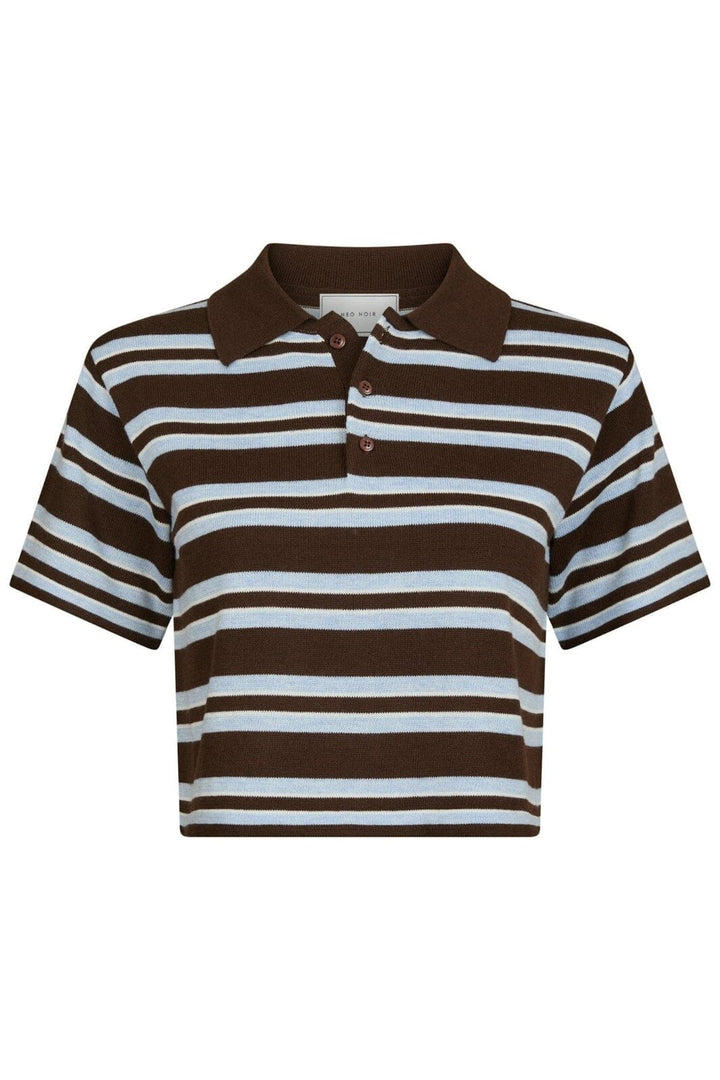 Neo Noir - Mulann Polo Knit Blouse 165966 - 676 - Dark Brown
