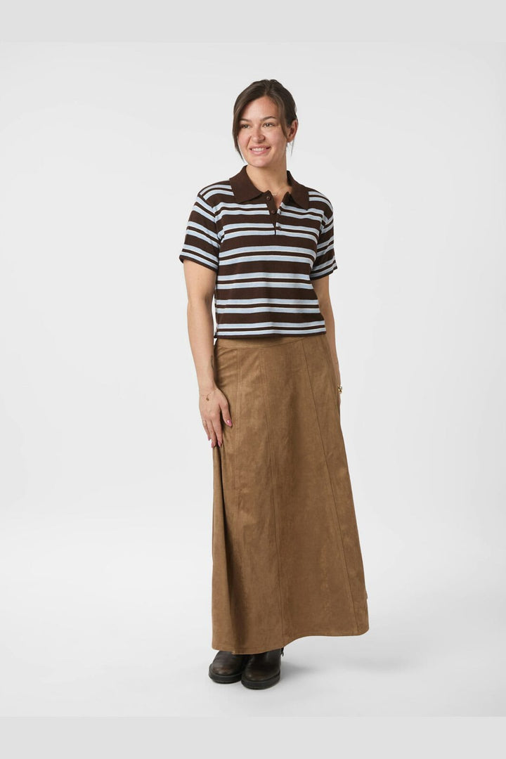 Neo Noir - Mulann Polo Knit Blouse 165966 - 676 - Dark Brown