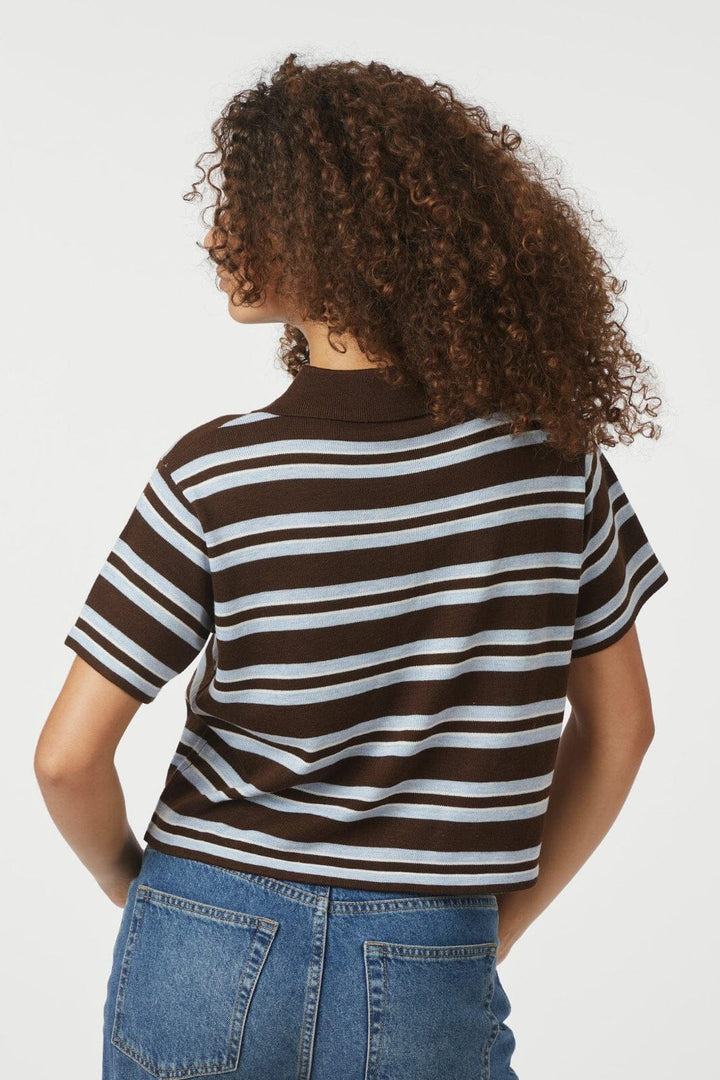 Neo Noir - Mulann Polo Knit Blouse 165966 - 676 - Dark Brown