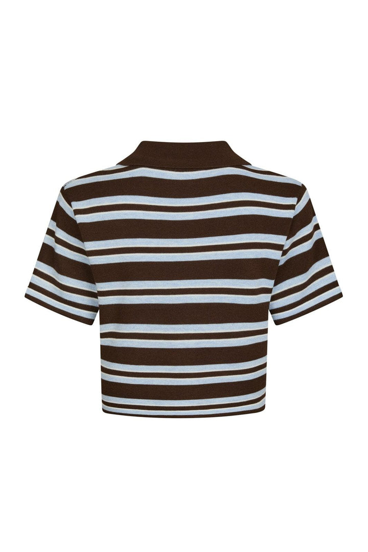 Neo Noir - Mulann Polo Knit Blouse 165966 - 676 - Dark Brown