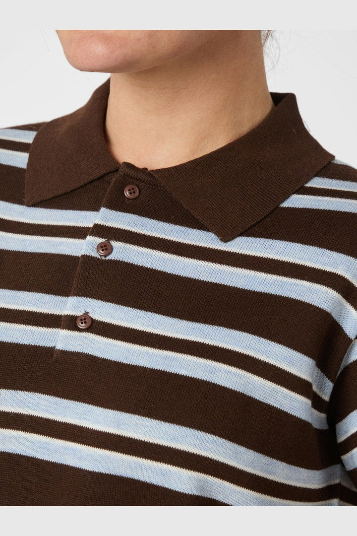 Neo Noir - Mulann Polo Knit Blouse 165966 - 676 - Dark Brown