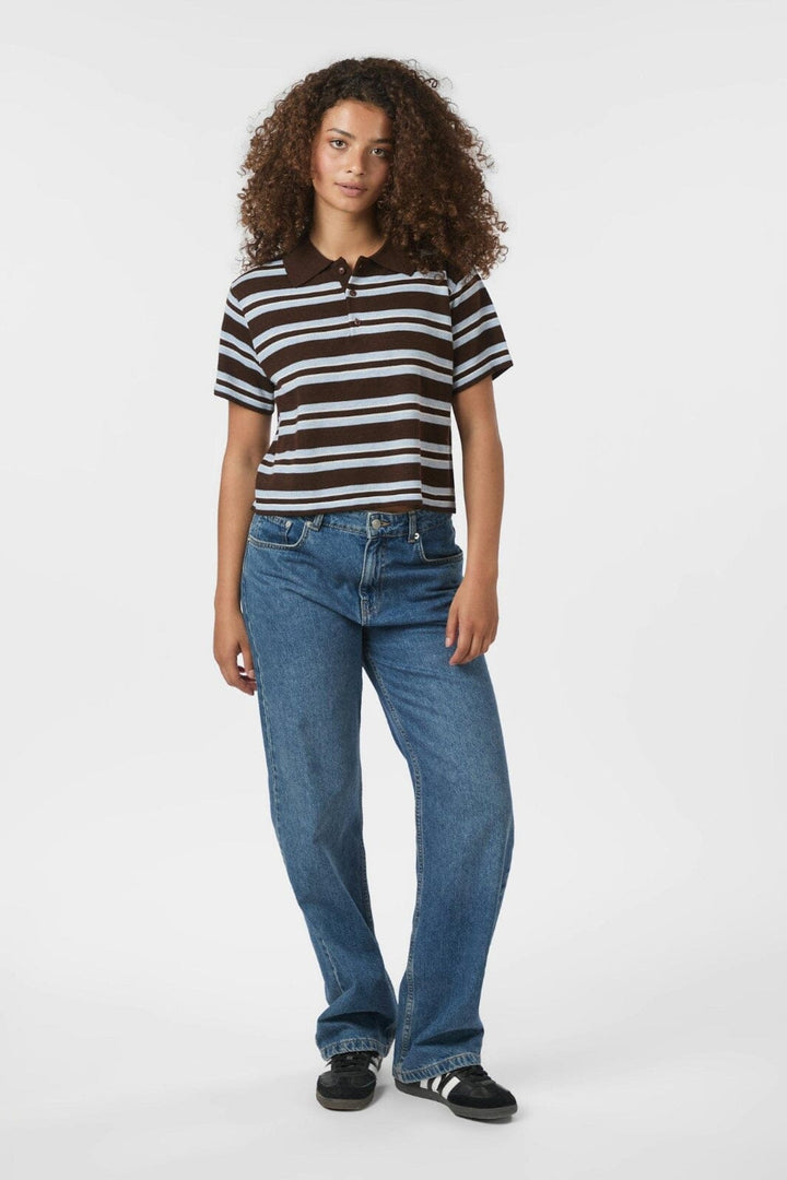 Neo Noir - Mulann Polo Knit Blouse 165966 - 676 - Dark Brown