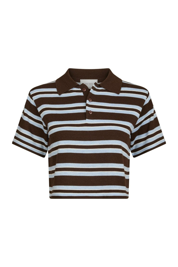 Neo Noir - Mulann Polo Knit Blouse 165966 - 676 - Dark Brown