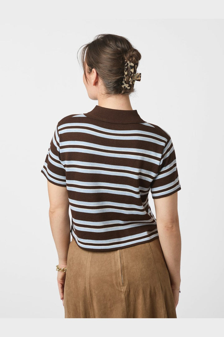 Neo Noir - Mulann Polo Knit Blouse 165966 - 676 - Dark Brown