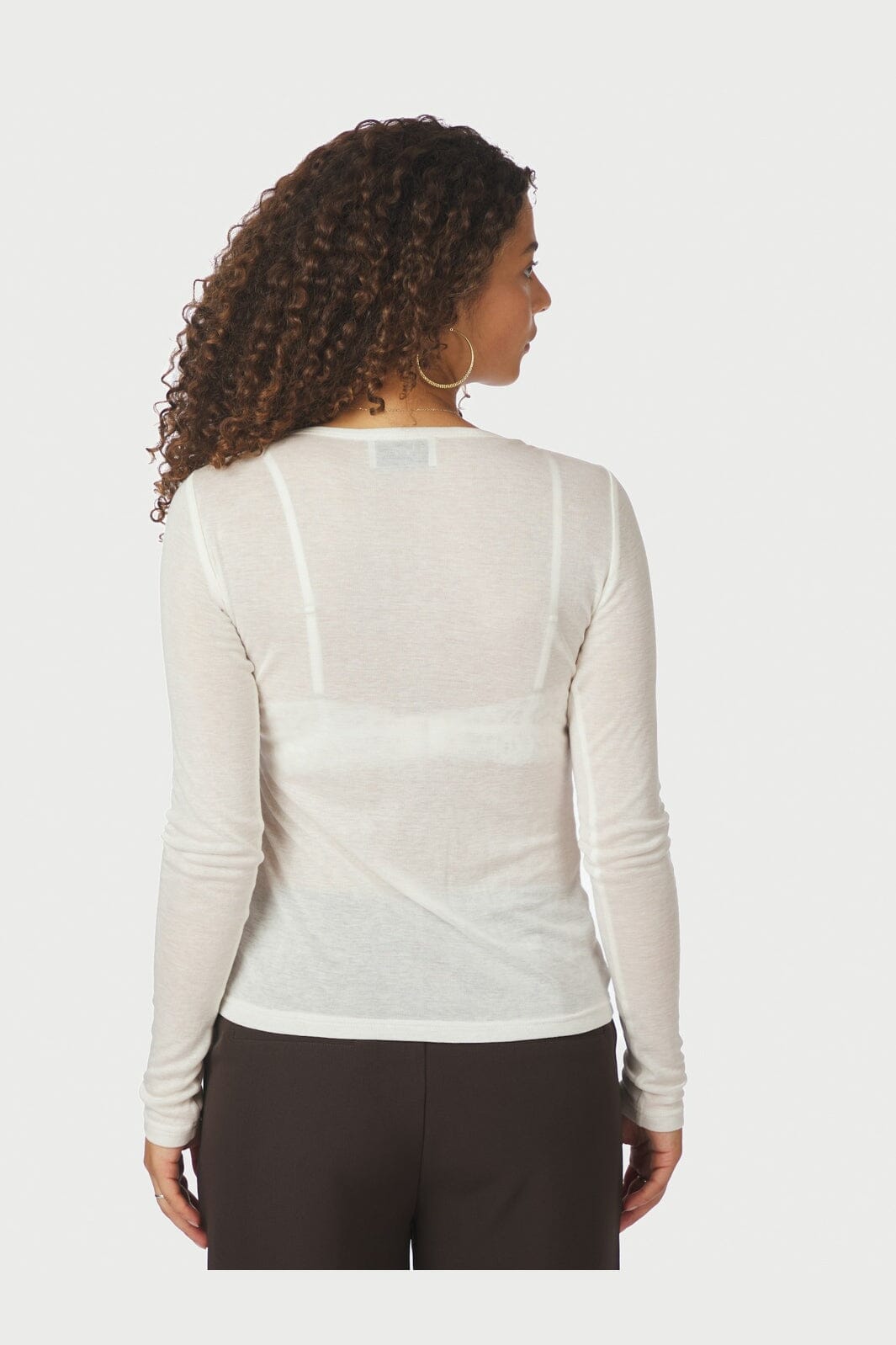 Neo Noir - Nella Fine Rib Blouse 167271 - 120 - White