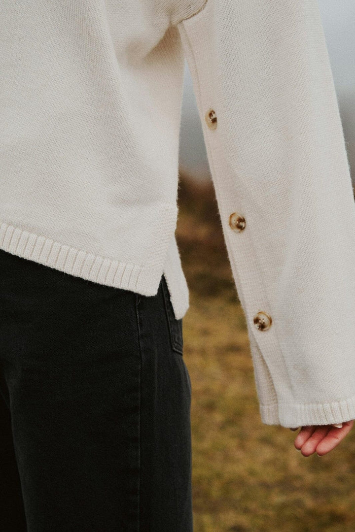 Neo Noir - Nello Button Knit Blouse 164512 - 124 - Ivory