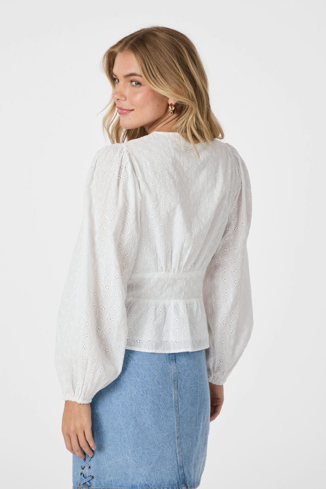 Neo Noir - Neroni Embroidery Blouse 166019 - 120 - White