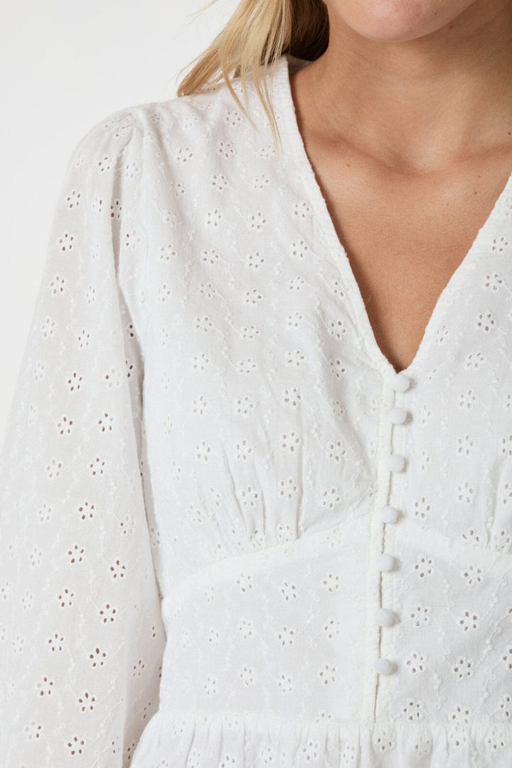 Neo Noir - Neroni Embroidery Blouse 166019 - 120 - White