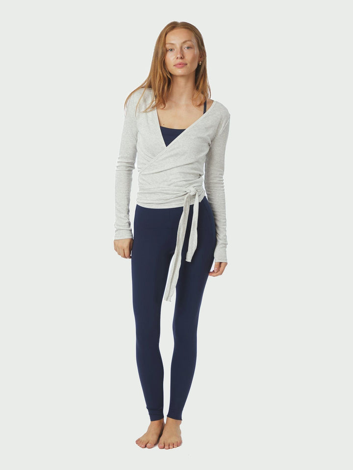 Neo Noir - Nia Jersey Wrap Blouse 165501 - 103 - Light Grey Melange Bluser