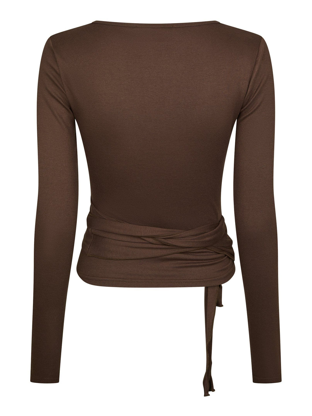 Neo Noir - Nia Jersey Wrap Blouse 165501 - 584 - Chocolate Brown Bluser