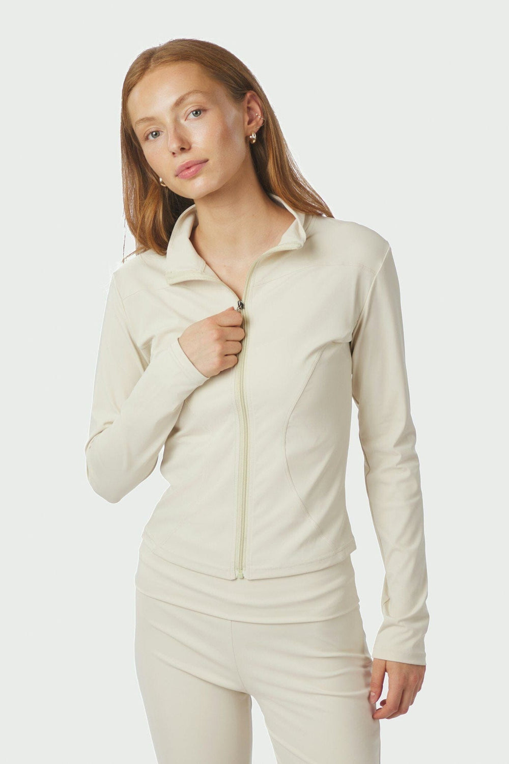 Neo Noir - Nolana Zip Blouse 167175 - 124 - Ivory Bluser