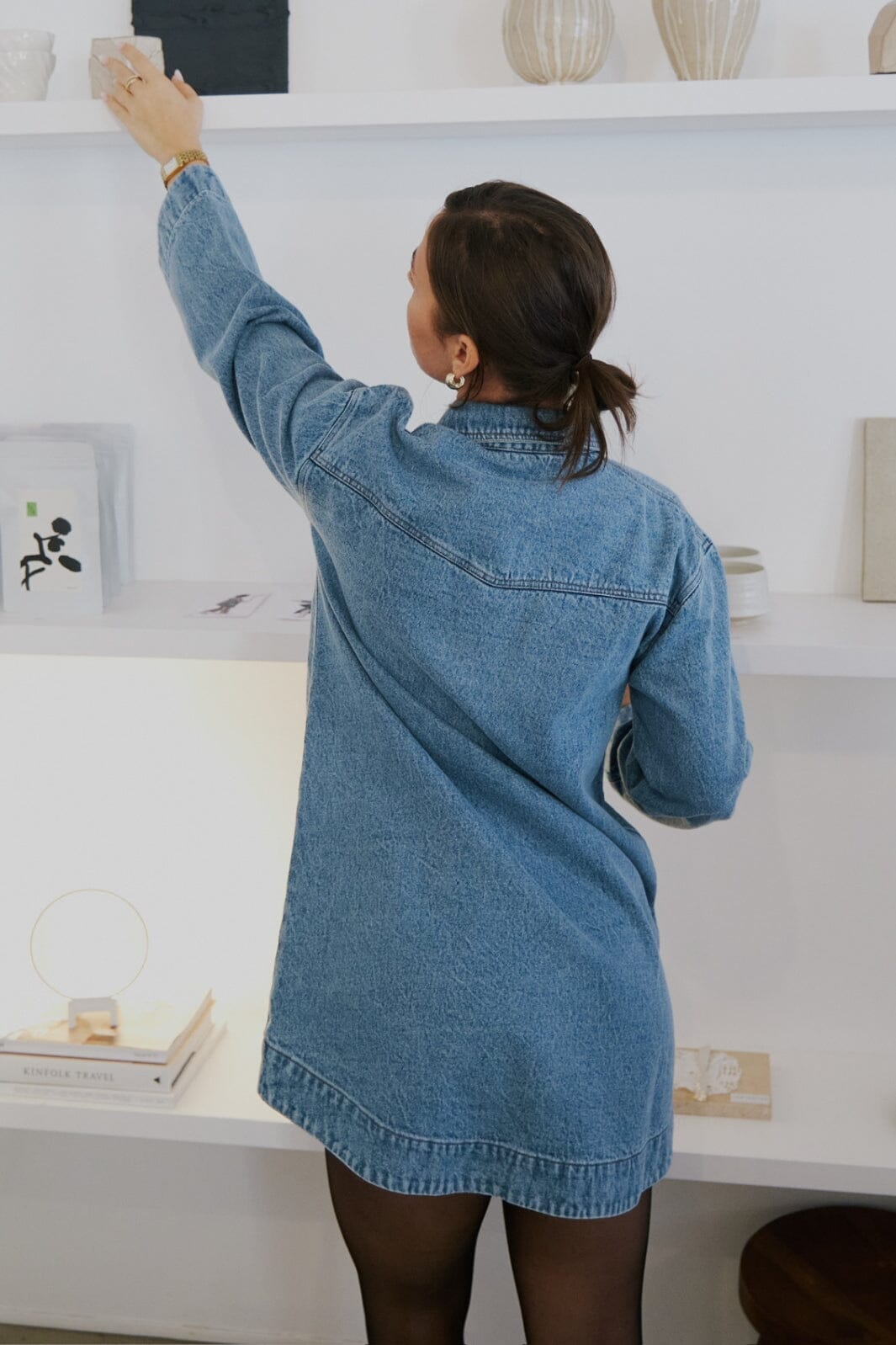 Neo Noir - Paras Denim Dress - Smoke Blue Kjoler