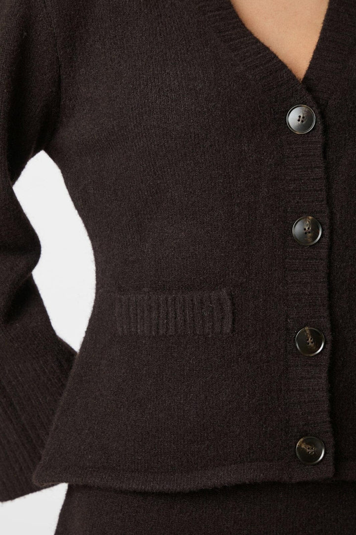 Neo Noir - Pixie Knit Cardigan 163069 - 676 - Dark Brown