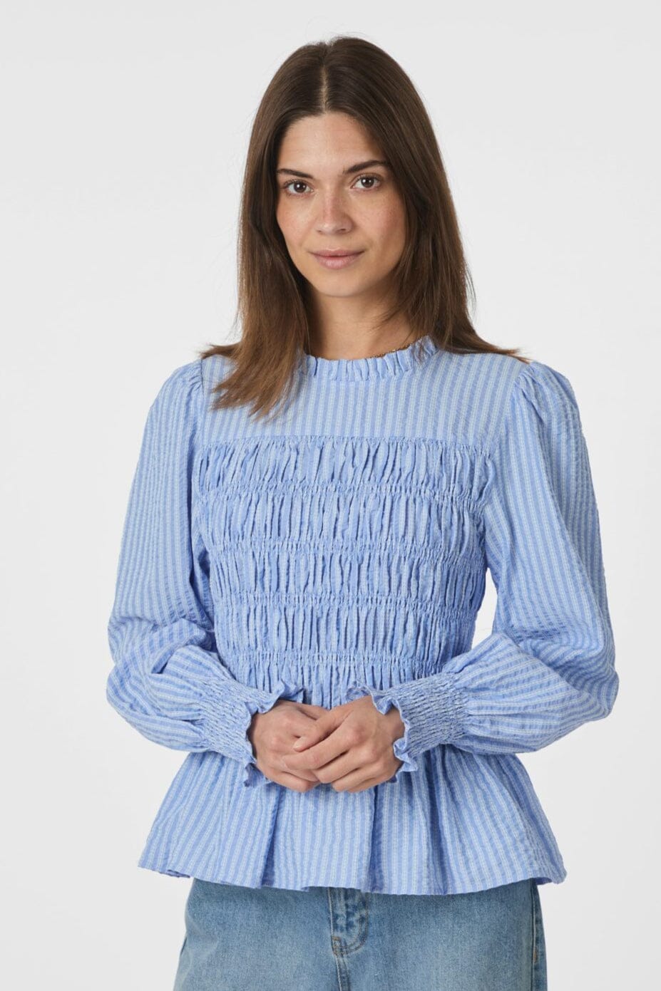 Neo Noir - Possa Twist Stripe Blouse 166412 - 145 - Light Blue