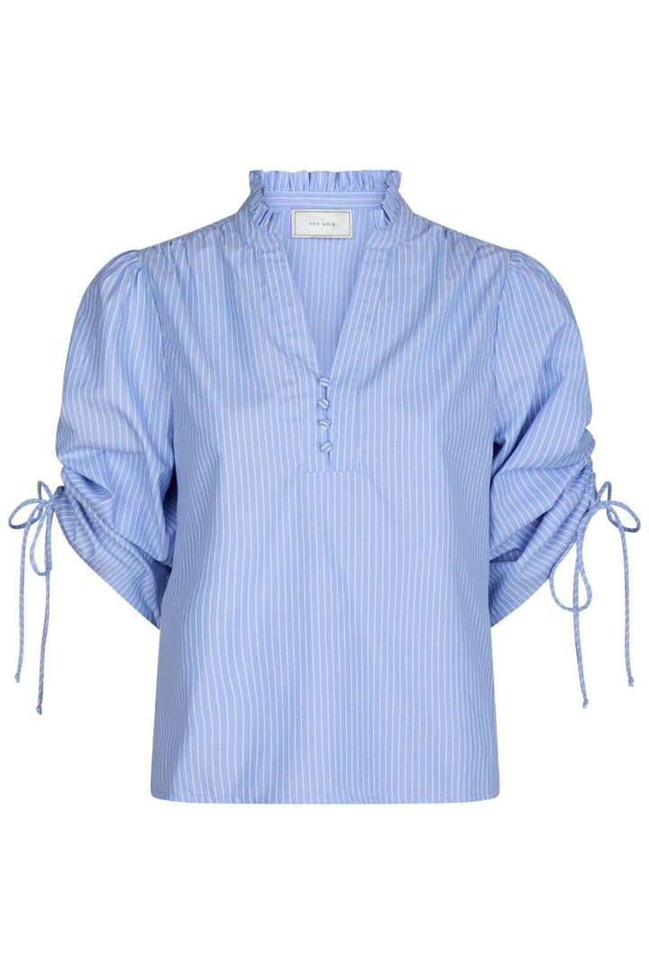 Neo Noir - Ratta Stripe Blouse 166143 - 554 - Sky Blue