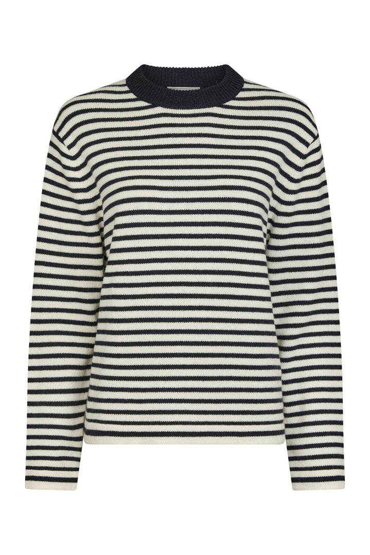 Neo Noir - Rivi Stripe Knit Sweater 164957 - 764 - White/Navy