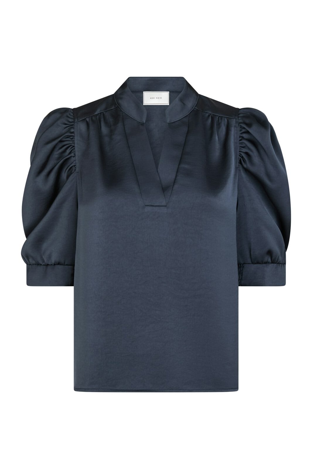 Neo Noir - Roella Heavy Sateen Blouse 162590 - 678 - Midnight Blue