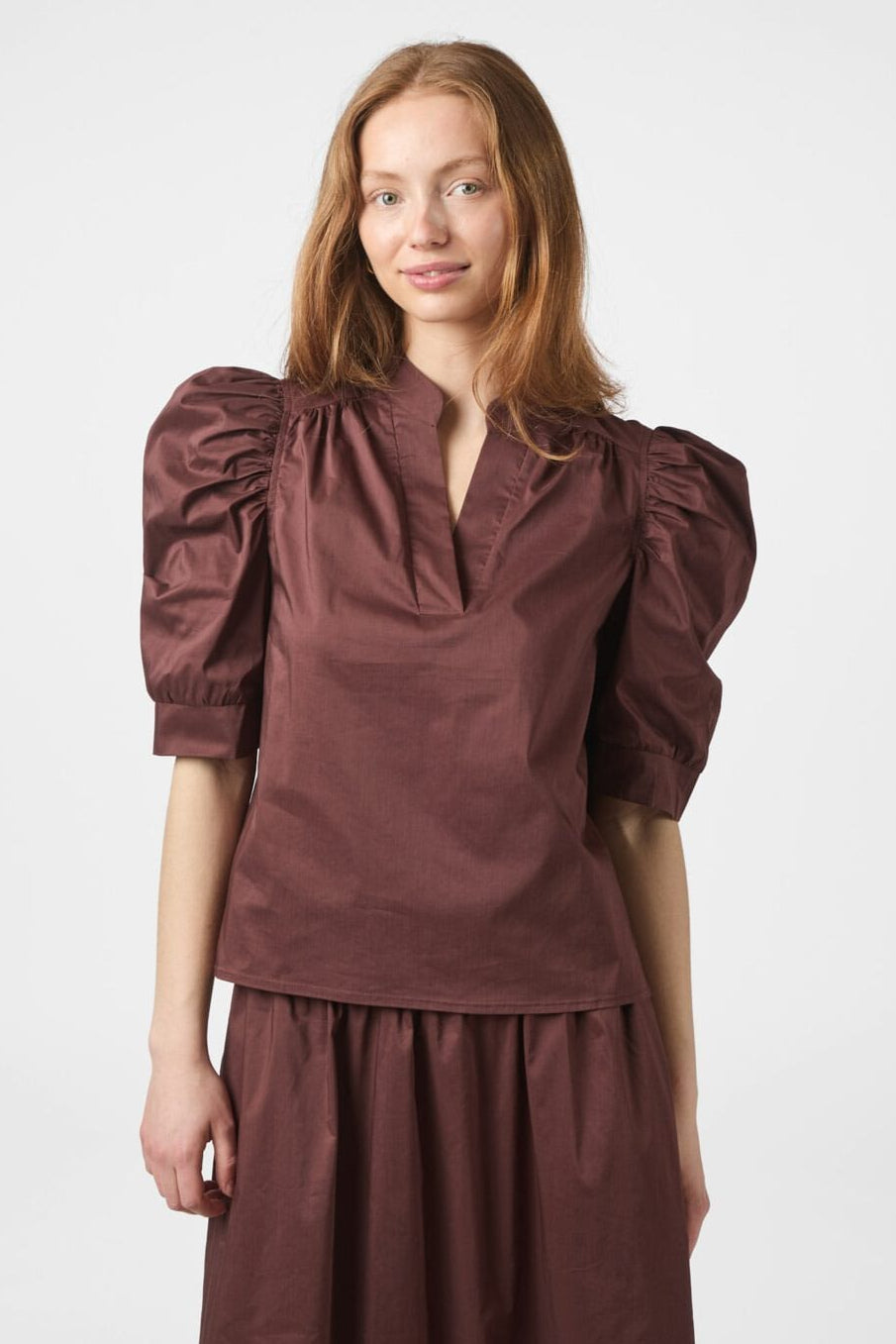 Neo Noir - Roella Poplin Blouse 164283 - 174 - Burgundy