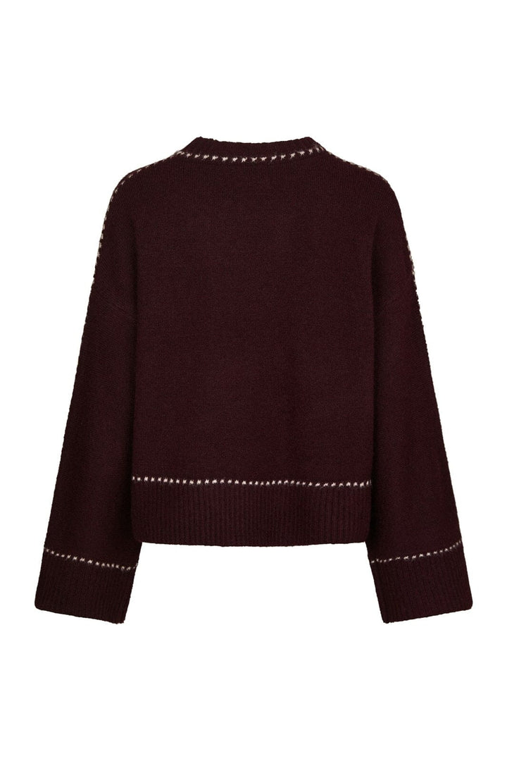 Neo Noir - Roeme Knit Stitch Blouse 164818 - 682 - Wine