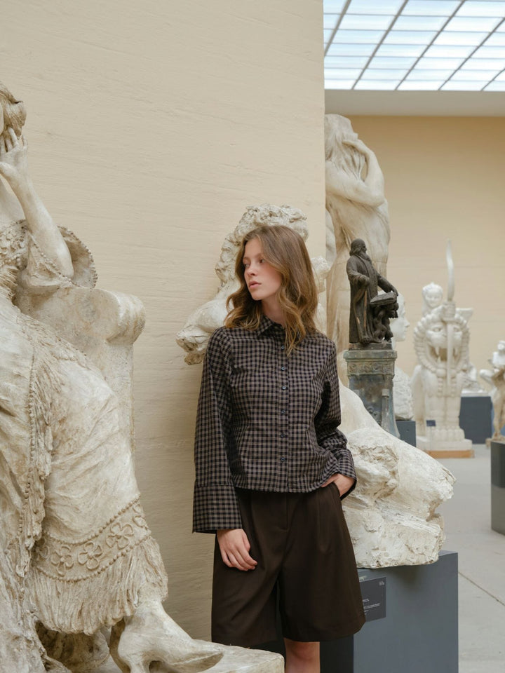 Neo Noir - Rosa Mini Check Shirt 167089 - 100 - Black Skjorter