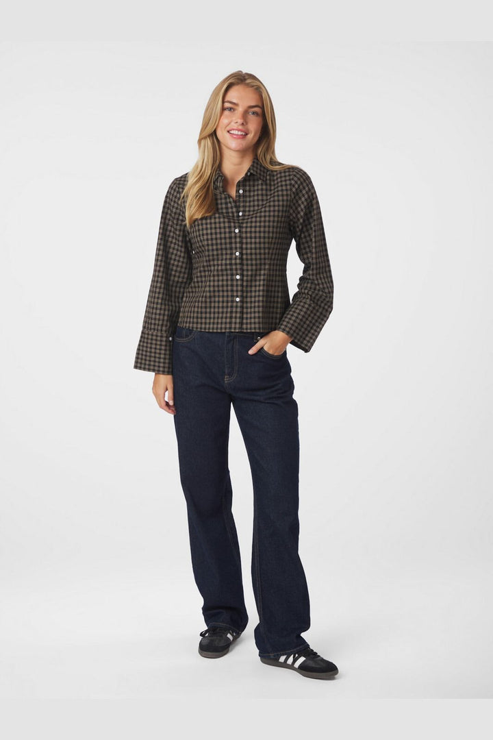 Neo Noir - Rosa Mini Check Shirt 167089 - 100 - Black