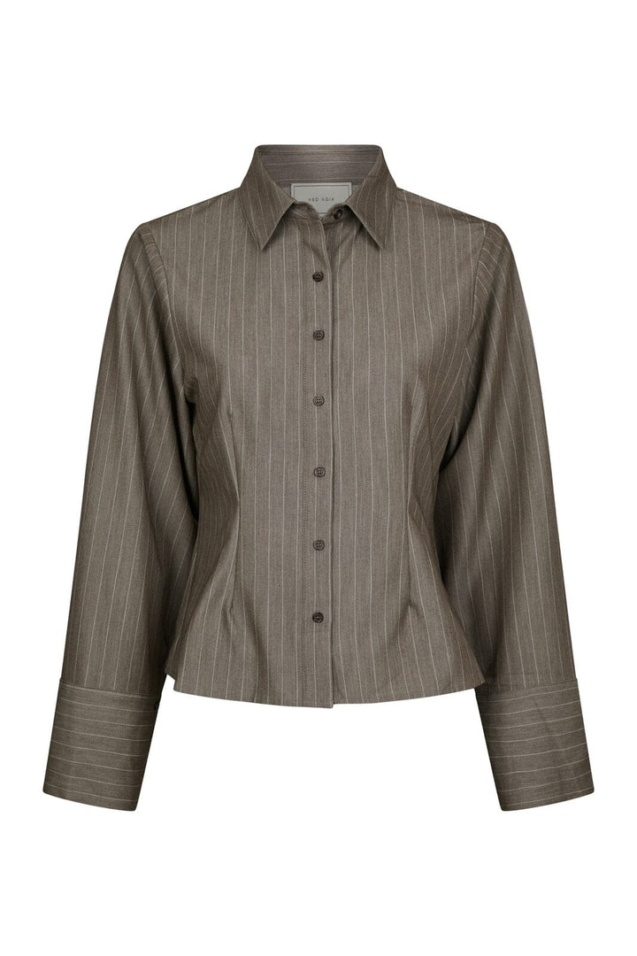 Neo Noir - Rosa Pinstripe Melange Shirt 167016 - 306 - Dusty Brown
