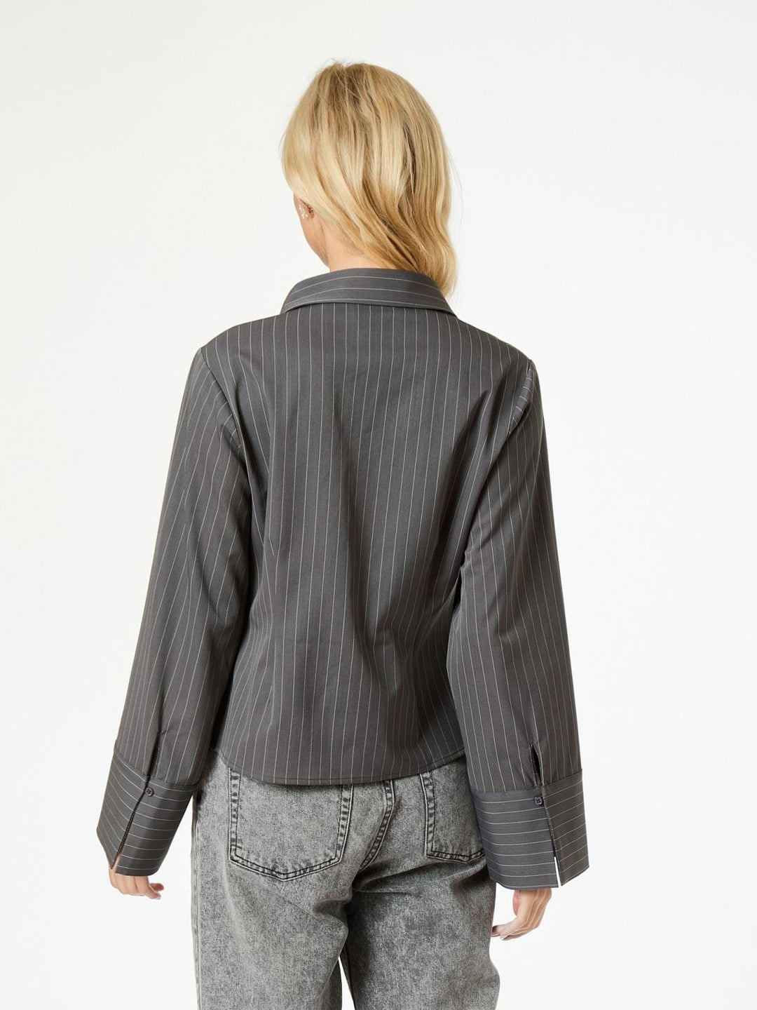 Neo Noir - Rosa Pinstripe Shirt - Grey