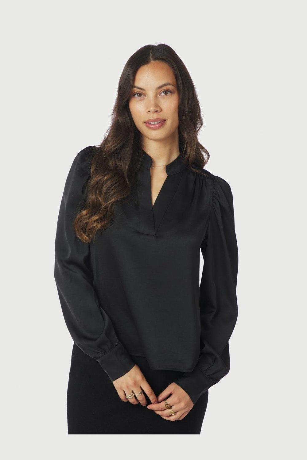 Neo Noir - Rosslyn Heavy Sateen Blouse 163769 - 100 - Black