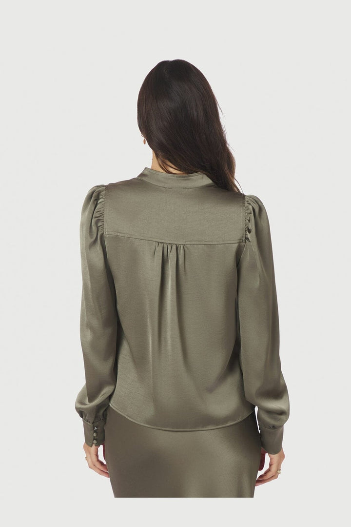 Neo Noir - Rosslyn Heavy Sateen Blouse 163769 - 255 - Cold Army