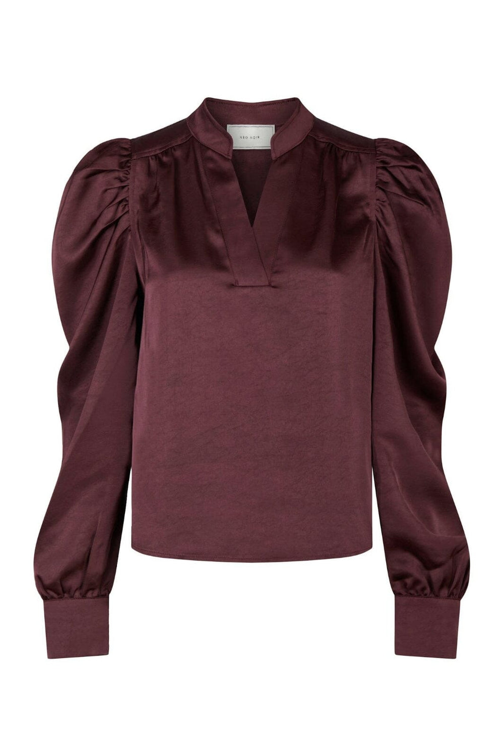 Neo Noir - Rosslyn Heavy Sateen Blouse 163769 - Burgundy Bluser