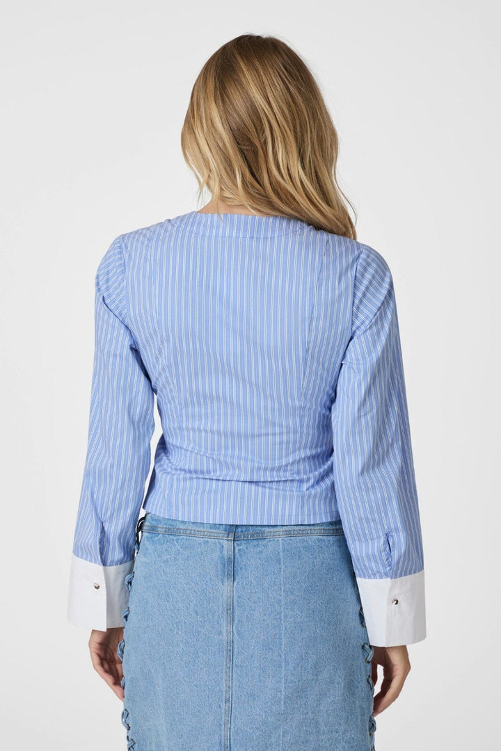 Neo Noir - Salvia Stripe Shirt 166135 - 145 - Light Blue