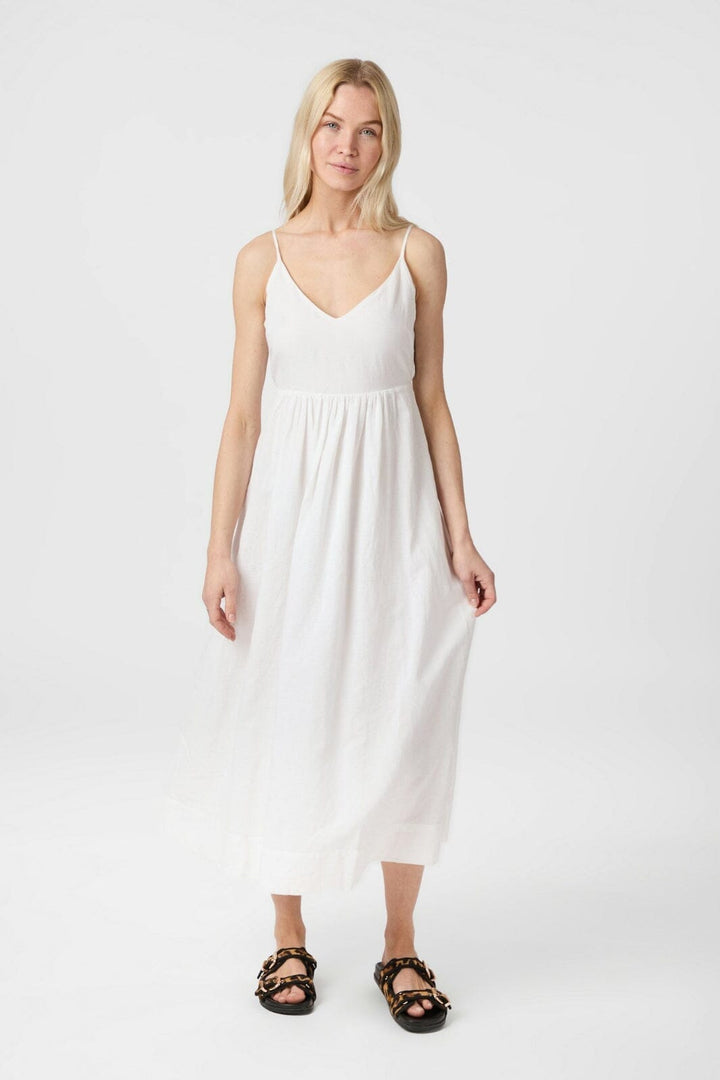 Neo Noir - Savani Long Linen Dress 165480 - 120 - White